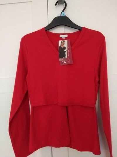 L/14 Anna Cecilia Red long sleeve bf top
