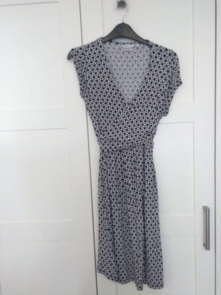 Size S JoJo black geometric wrap top bf dress