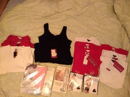 L/14 Anna Cecilia Red and white bf tops and nighties and bf cover