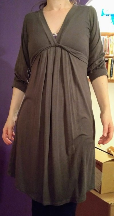 L Zara size L grey v necked t-shirt tunic dress