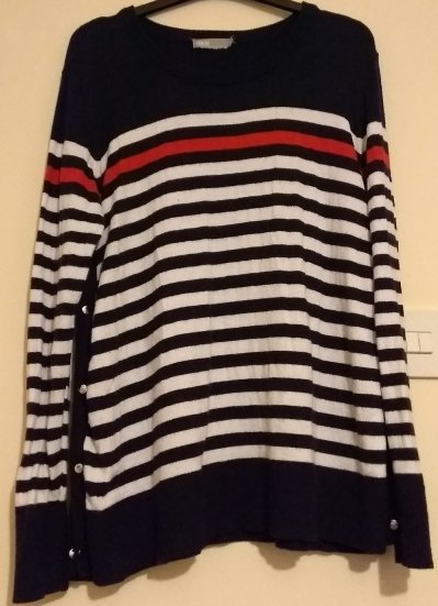 M/12 - Asos striped jumper with bf access poppers at the side