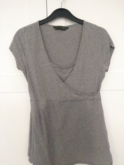 M/12 - Blooming Marvellous grey cross over short sleeved bf top