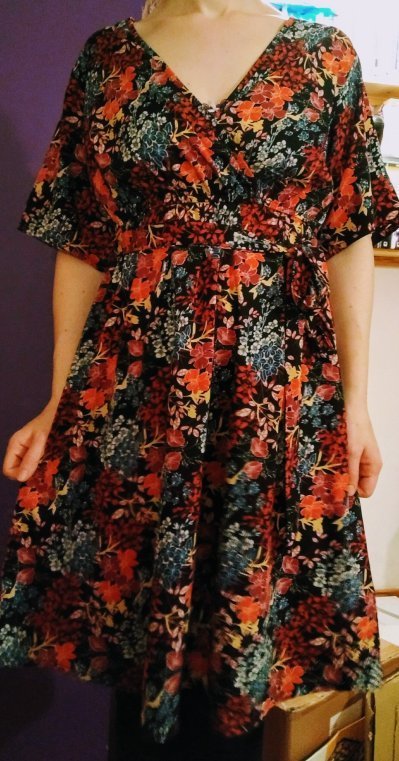 M New Look size 12 orange floral midi dress