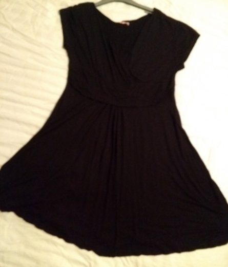XL Glamour Empire size XL black wrap front tunic dress